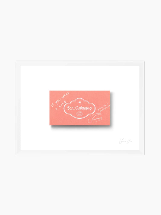 Card at Sant Ambroeus ii Framed Art Print