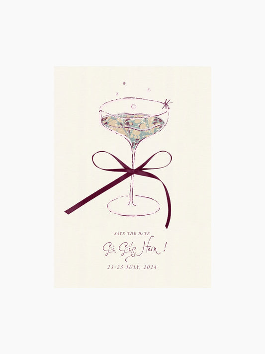 Purple Hen Party Invite Card