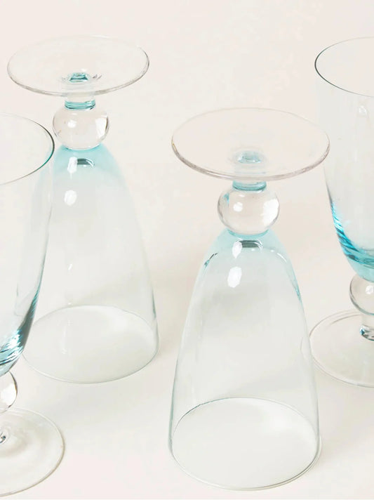 Blue Water Glasses Set of 4