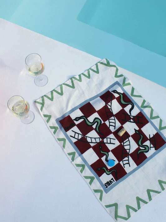 Snakes & Ladders Linen Tea Towel