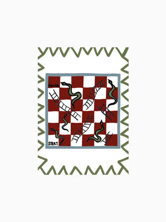 Snakes & Ladders Linen Tea Towel
