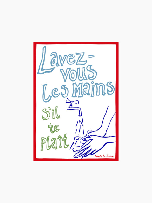 Wash Your Hands Linen Tea Towel