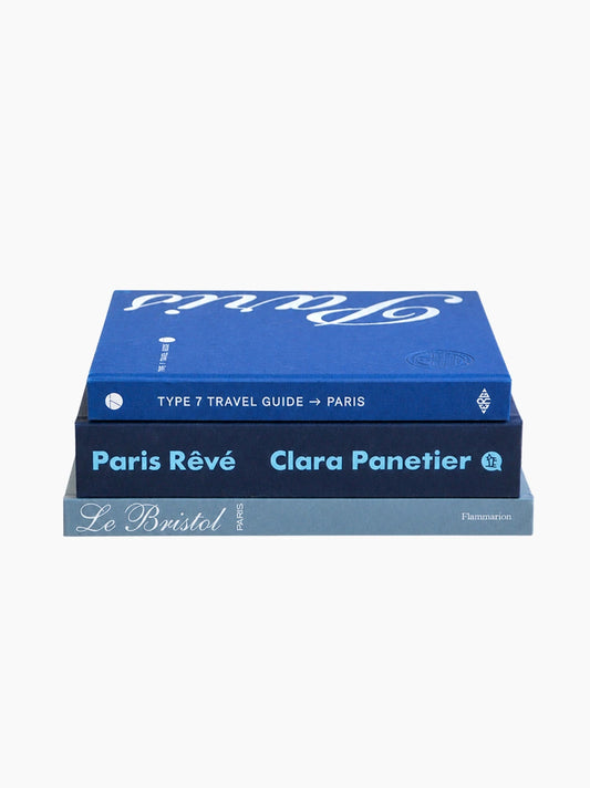 The Parisian Blue Coffee Table Book Stack