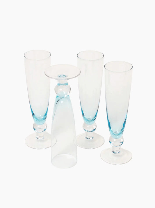 Blue Flutes Set of 4