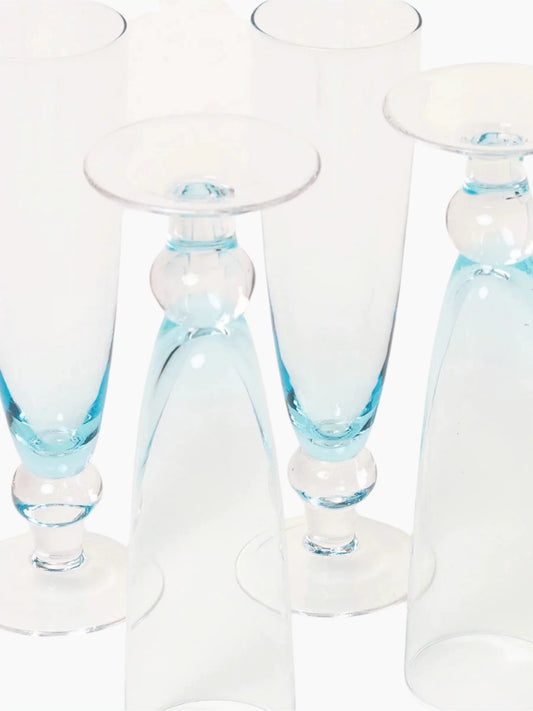 Blue Flutes Set of 4