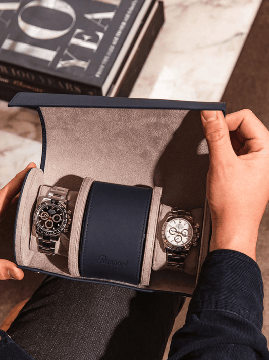 Hyde Park Leather Three-Piece Watch Roll