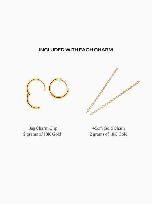 Pink Bow Gold Cut-Out Charm