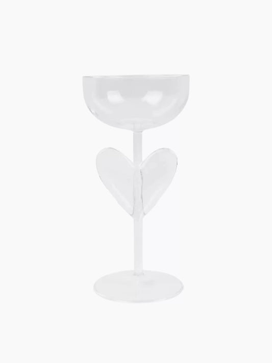 Clear Heart Cocktail Glass