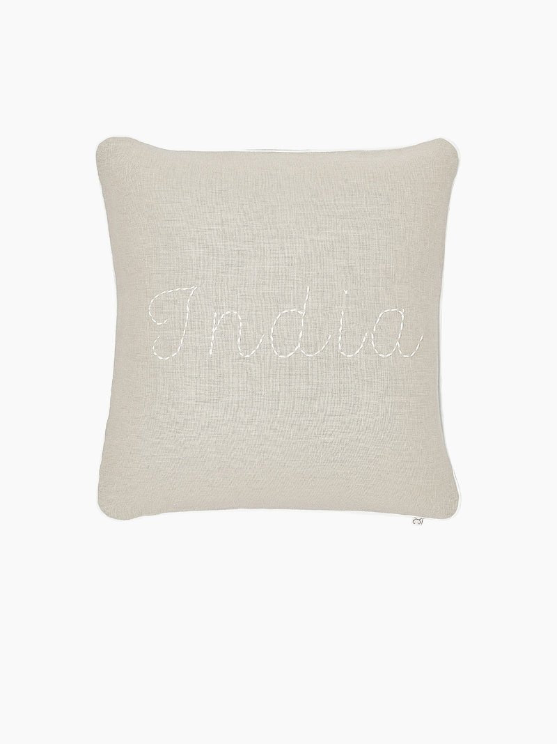 Linen Cushion in Beige