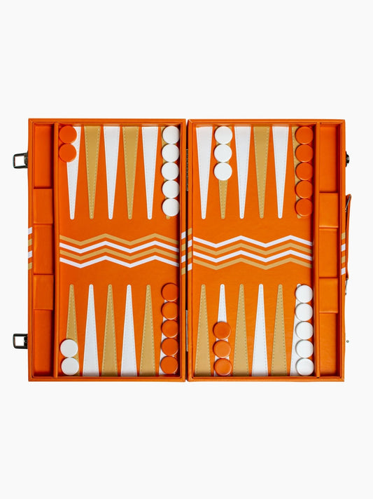 Orange Leather Backgammon