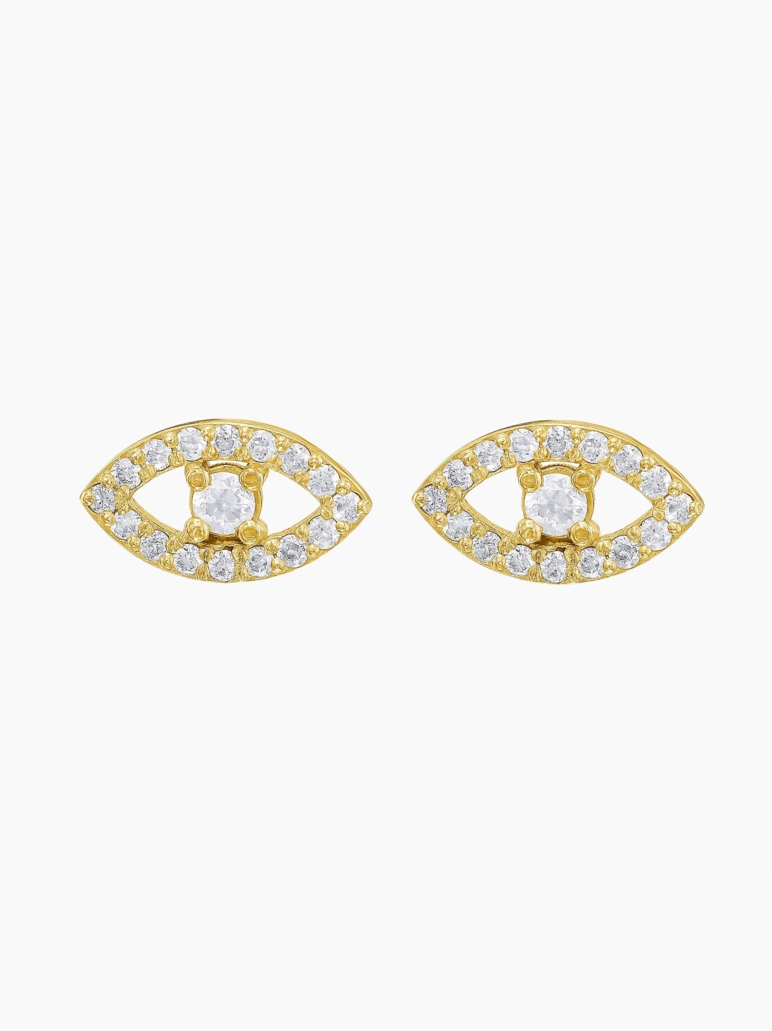 Sharon Eye Diamond Earring in Yellow Gold
