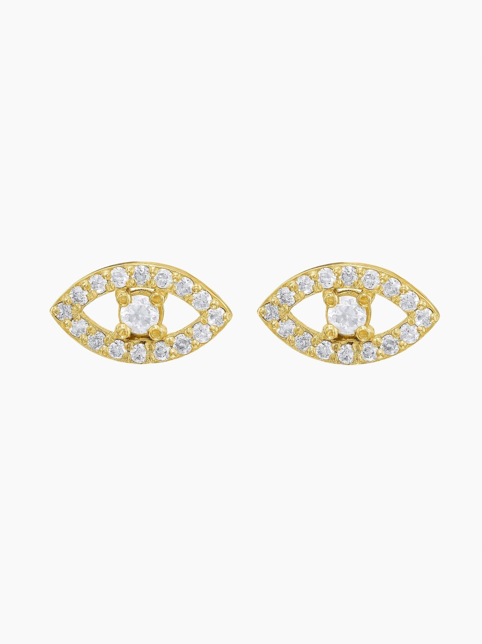 Sharon Eye Diamond Earring in Yellow Gold