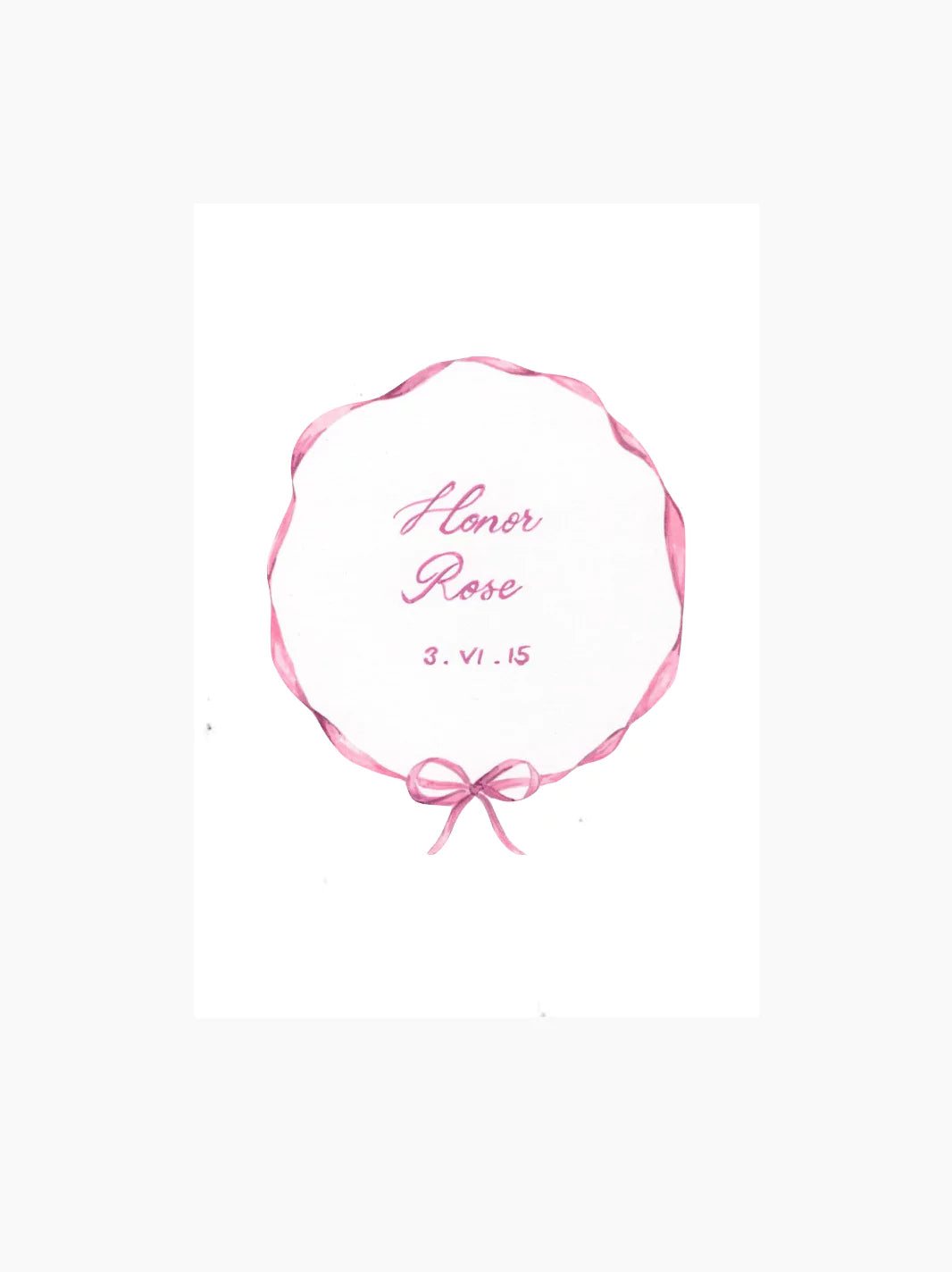 Personalised Baby Bow Print