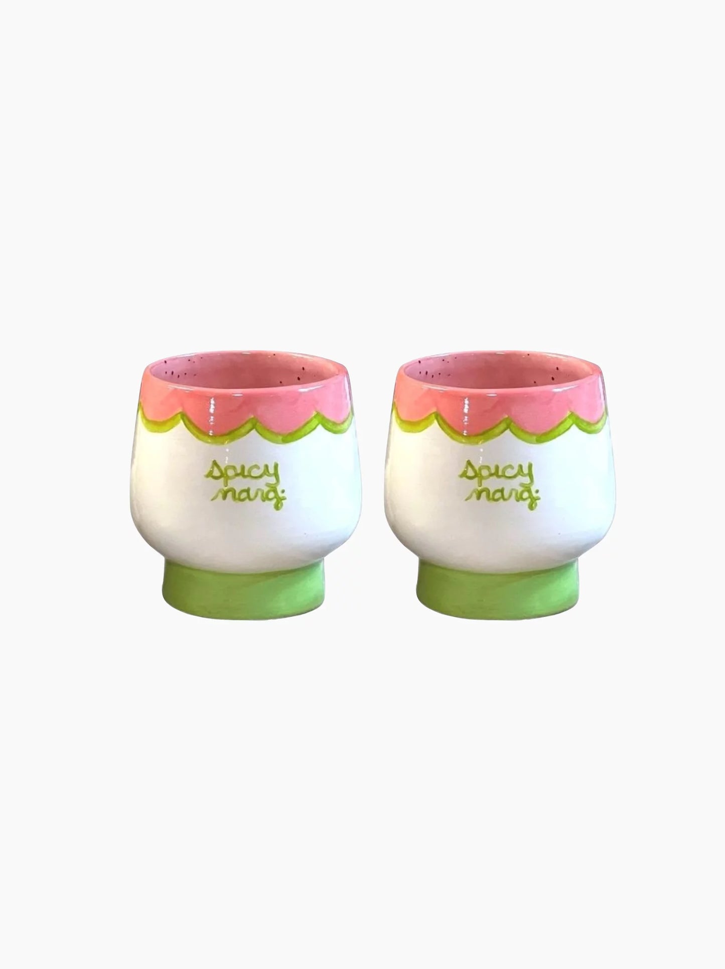 Green and Pink Spicy Marg Glasses Set of 2