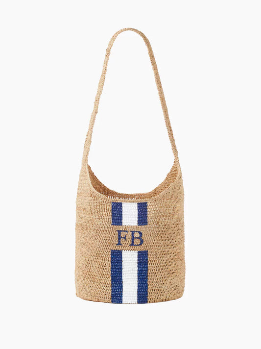 Striped Crossbody Raffia Bag