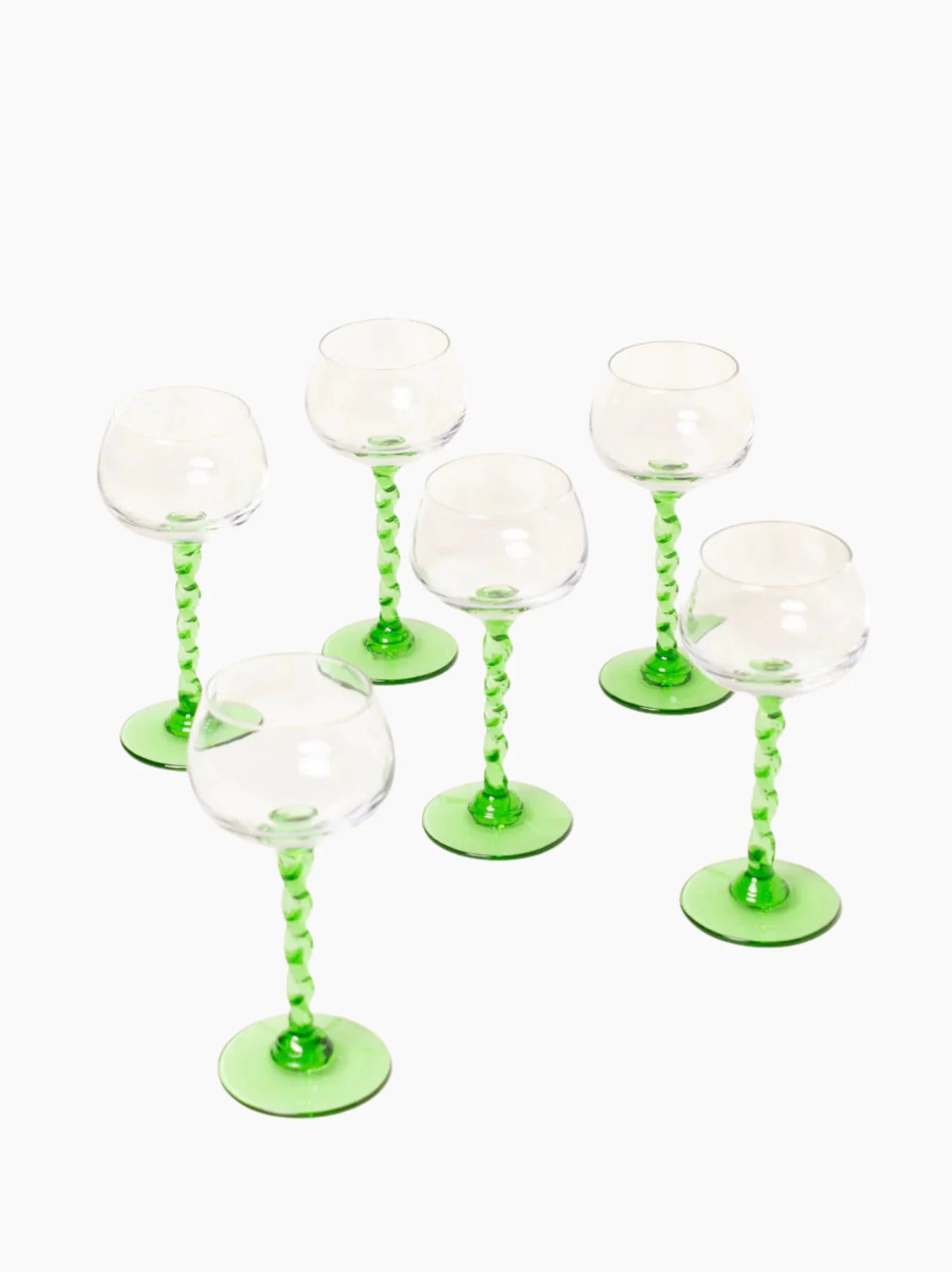 Green Liquor Glasses Set of 6