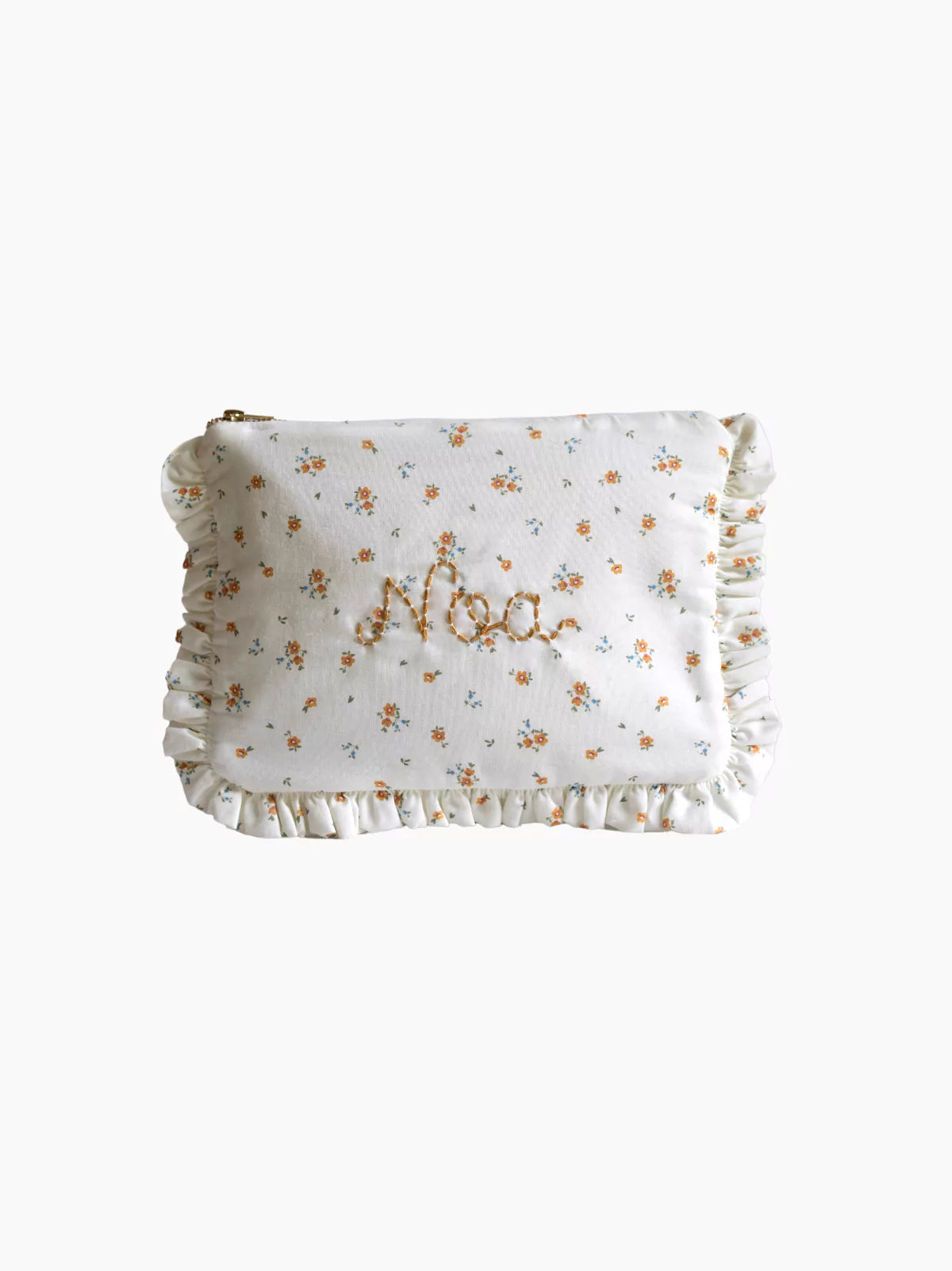 Personalised Small Flowers Zipped Baby Zip Pouch