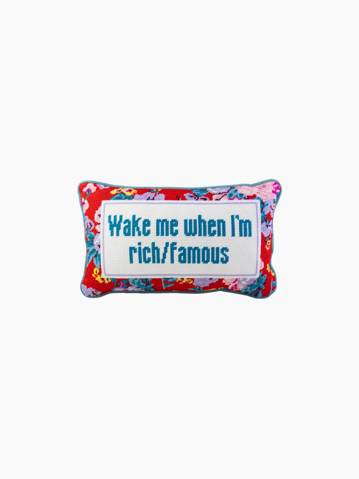 Wake Me Needlepoint Pillow