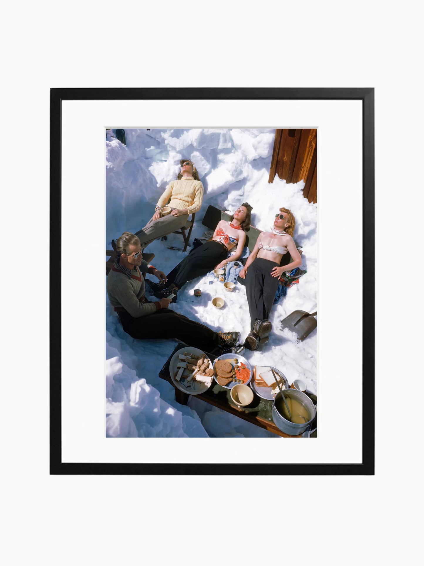 Skiers Sunbathing Art Print