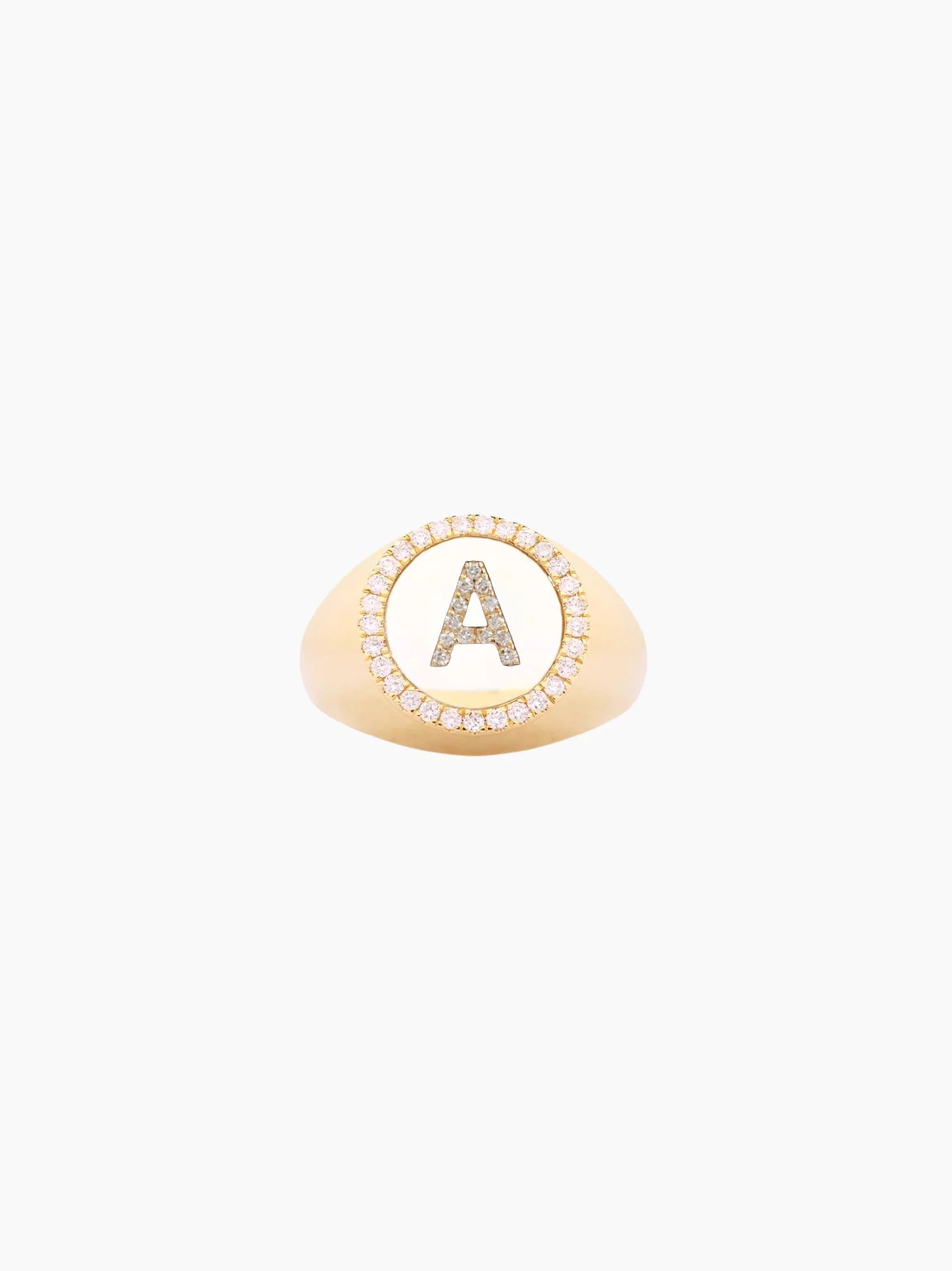 Clear Letter Signet Ring