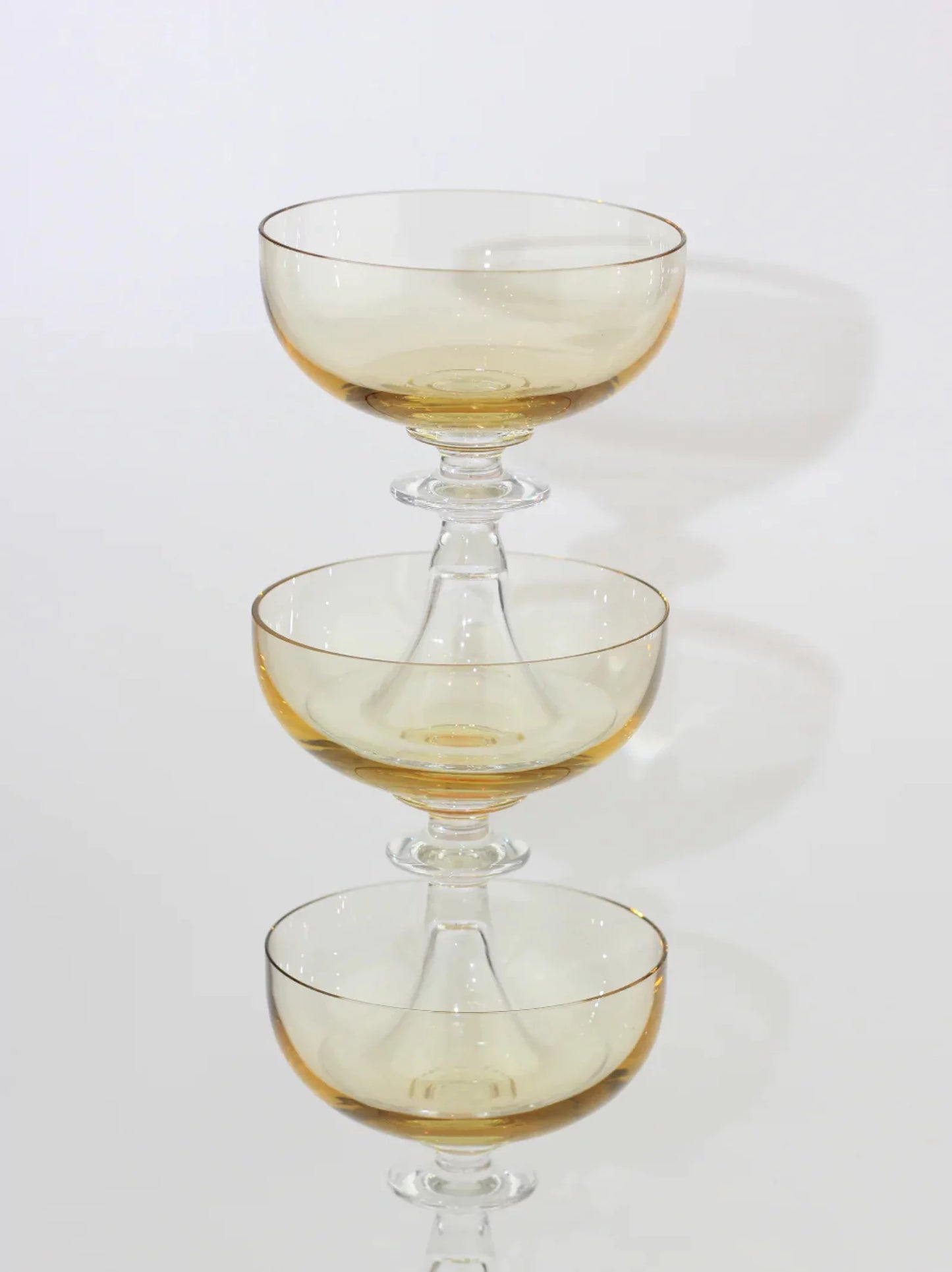 Amber Crystal Glasses Set of 3