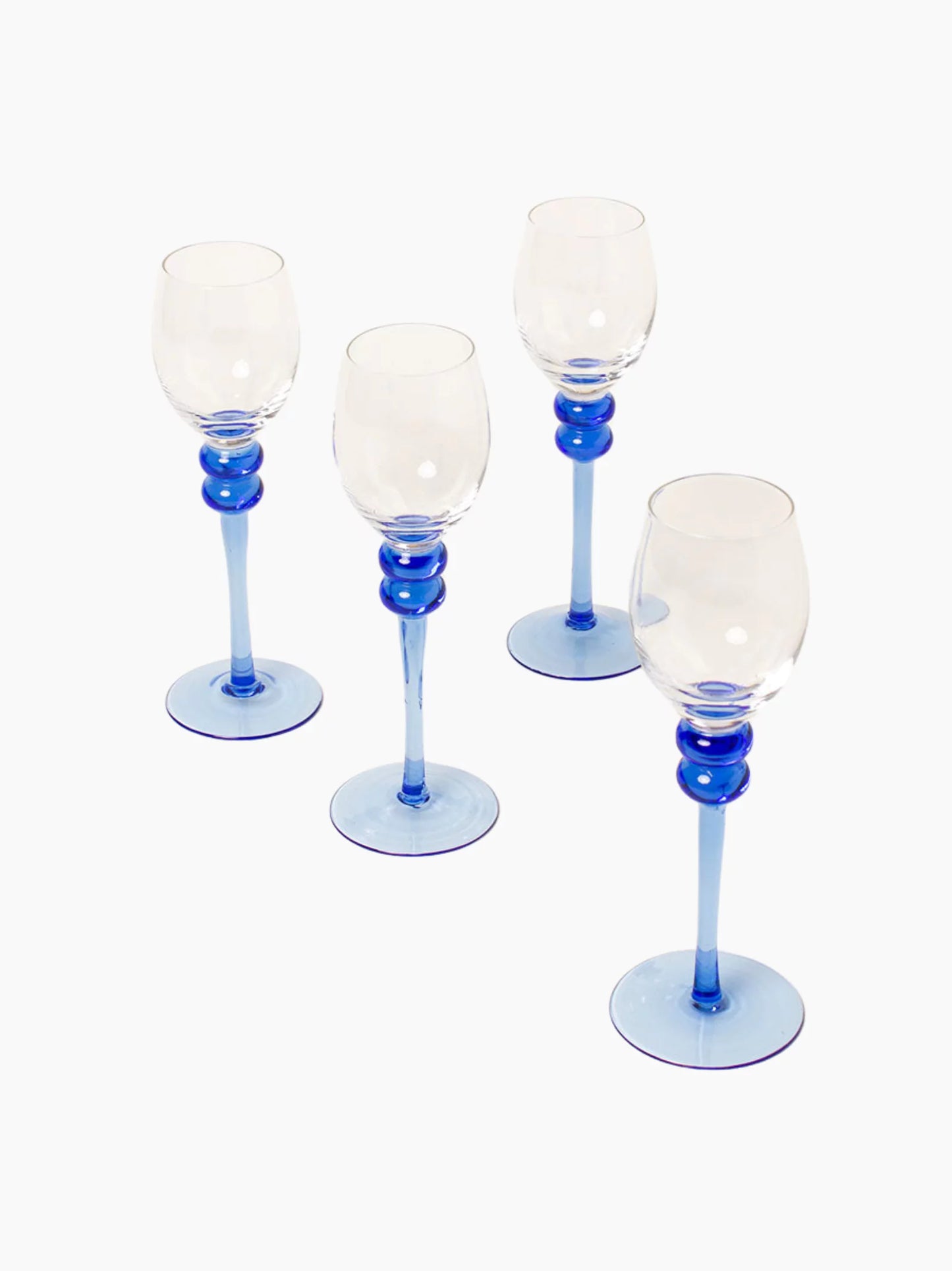 Blue Sphere Liquor Glasses Set of 4