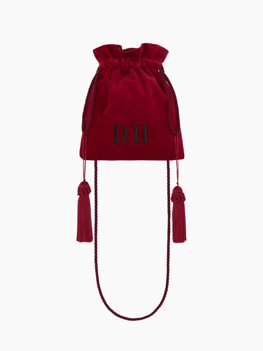 Ruby Red Velvet Pouch Bag
