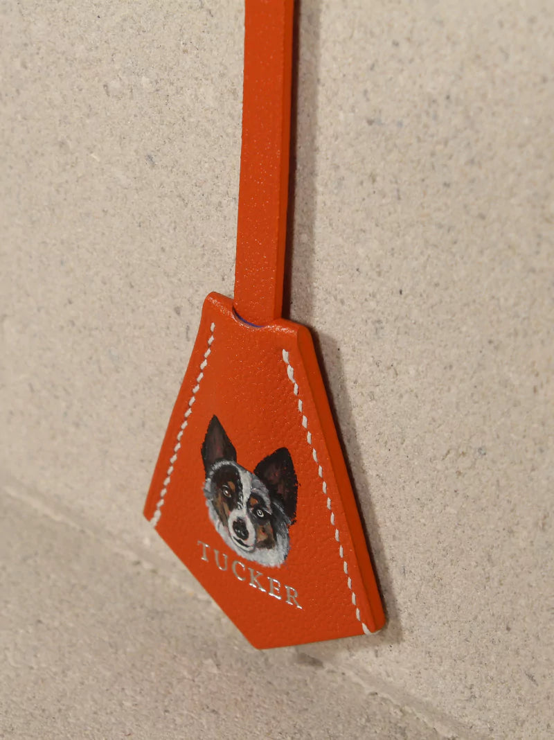 Orange Leather Pet Charm