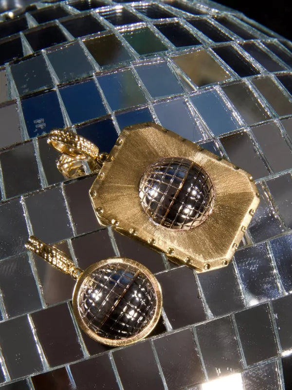 Disco Ball Gold Cut-Out Charm