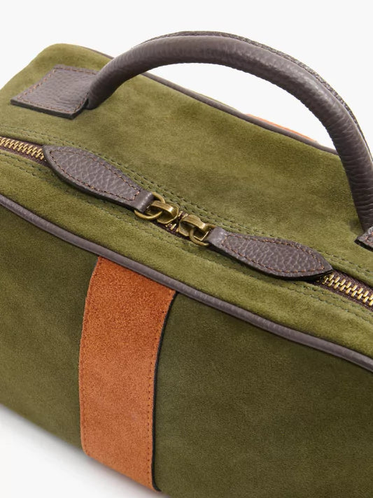 Berkeley Suede Striped Wash Bag