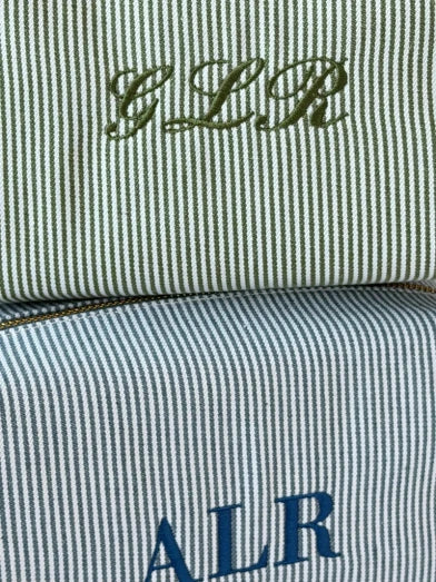 Personalised Striped Wash Bag