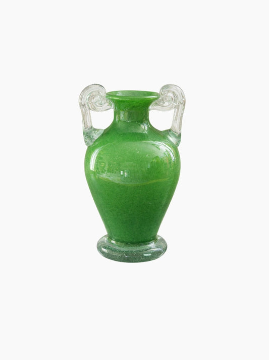 Green Handblown Glass Vase