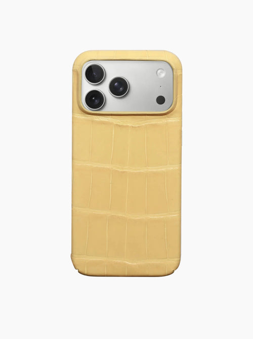 Cornsilk Yellow Crocodile iPhone Case