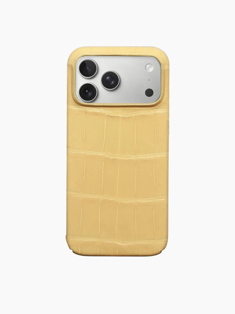 Cornsilk Yellow Crocodile iPhone Case