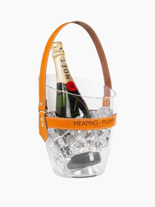 Orange Leather Champagne Bucket