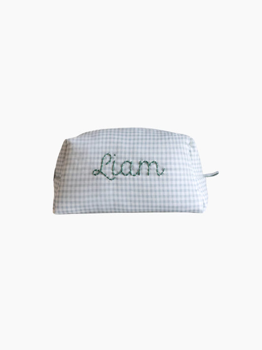 Personalised Green Vichy Baby Toiletry Bag