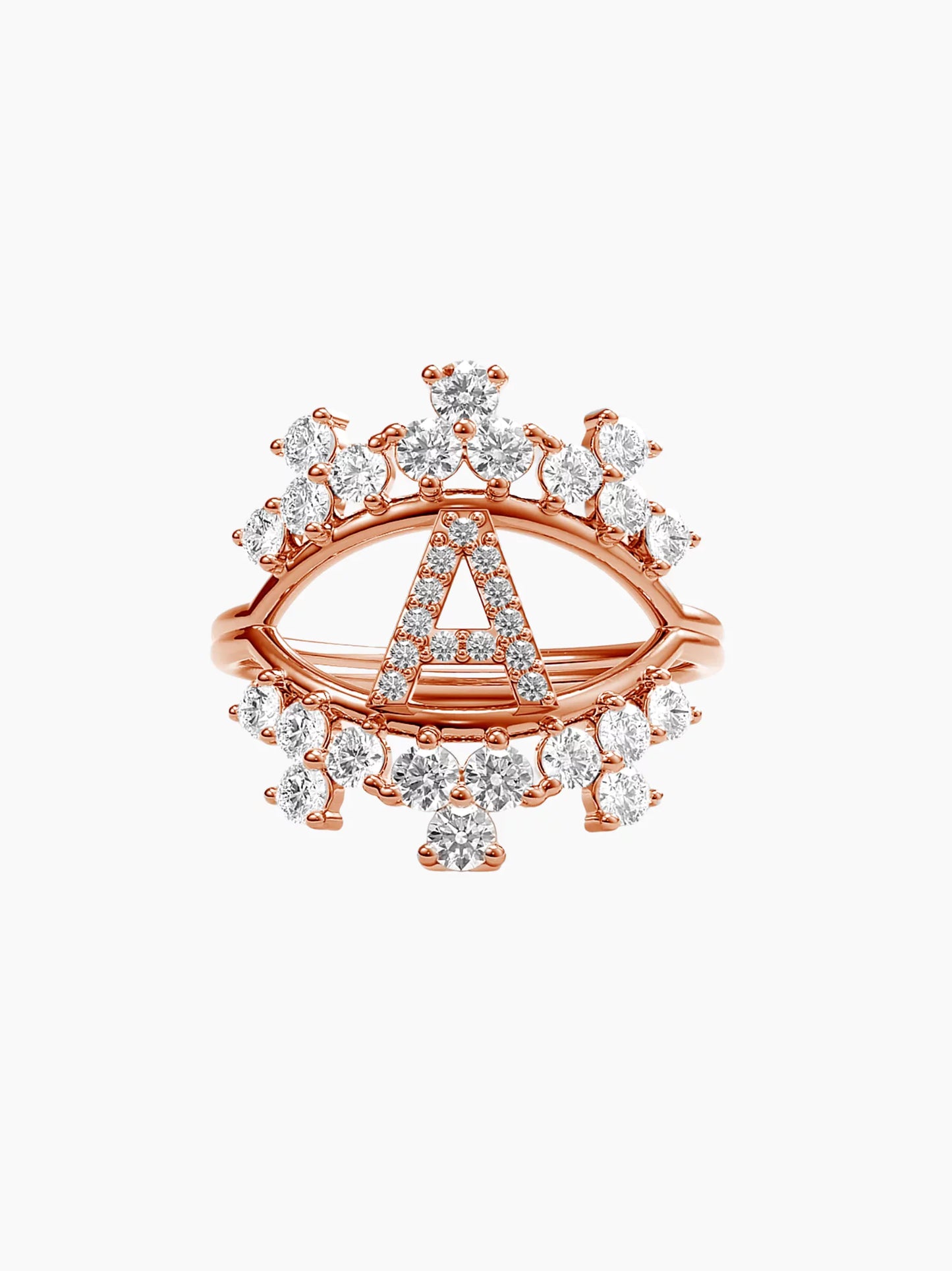 Gold Diamond Letter Ring