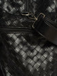 Black Woven Leather Racket Bag