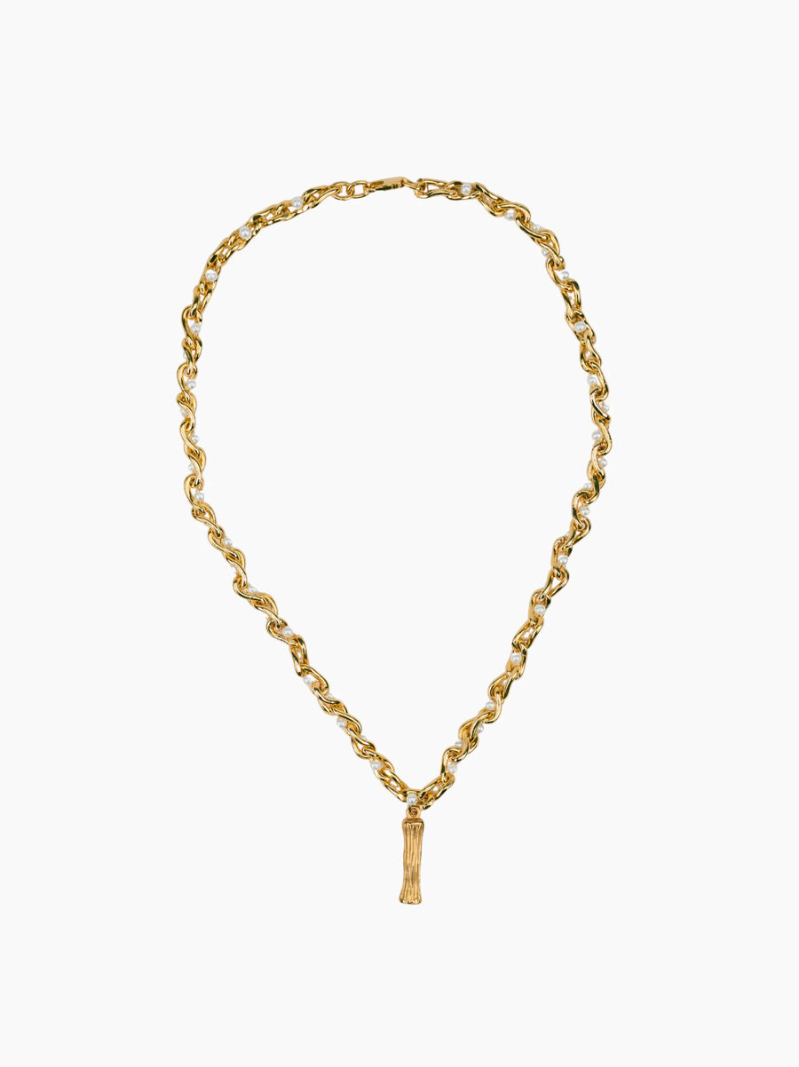 Pearl Gold Initial Chain