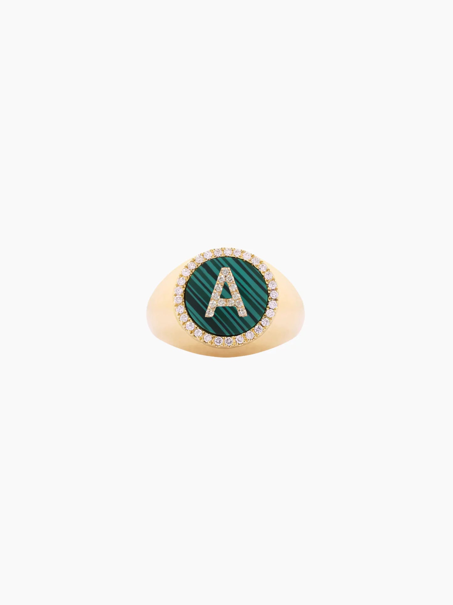 Malachite Letter Signet Ring
