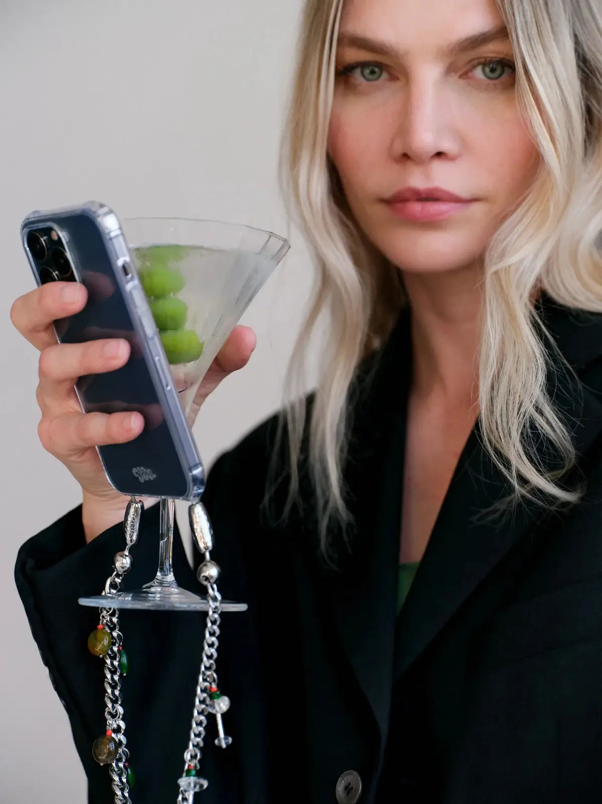Curb Chain Martini Phone Wristlet