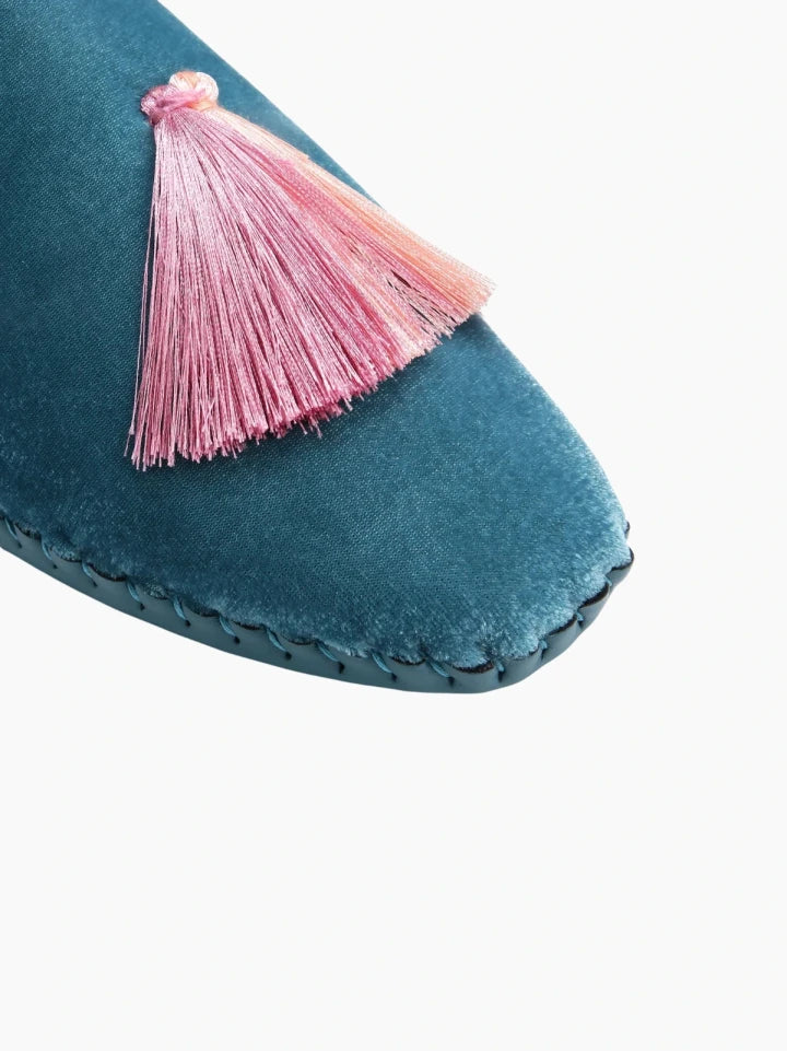 Velvet Tassel Slippers