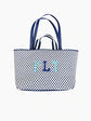Monogrammed Embroidered Woven Bag