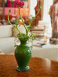 Green Handblown Glass Vase