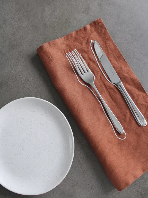 Embroidered Knife and Fork Napkins Set of 4