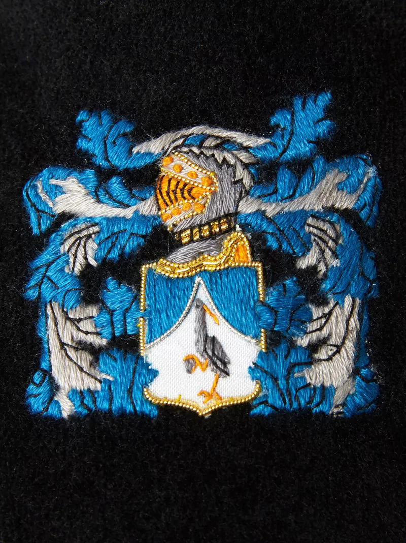 Velvet Family Crest Slippers