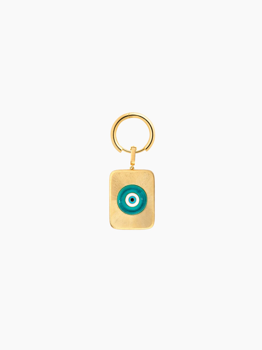 Evil Eye Gold Rectangle Charm