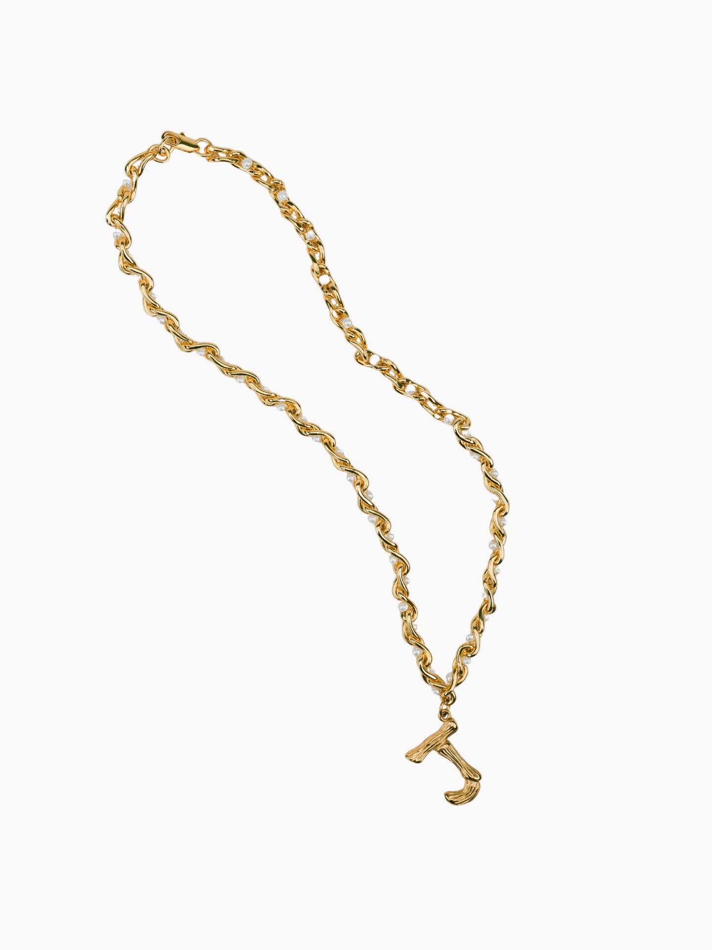Pearl Gold Initial Chain