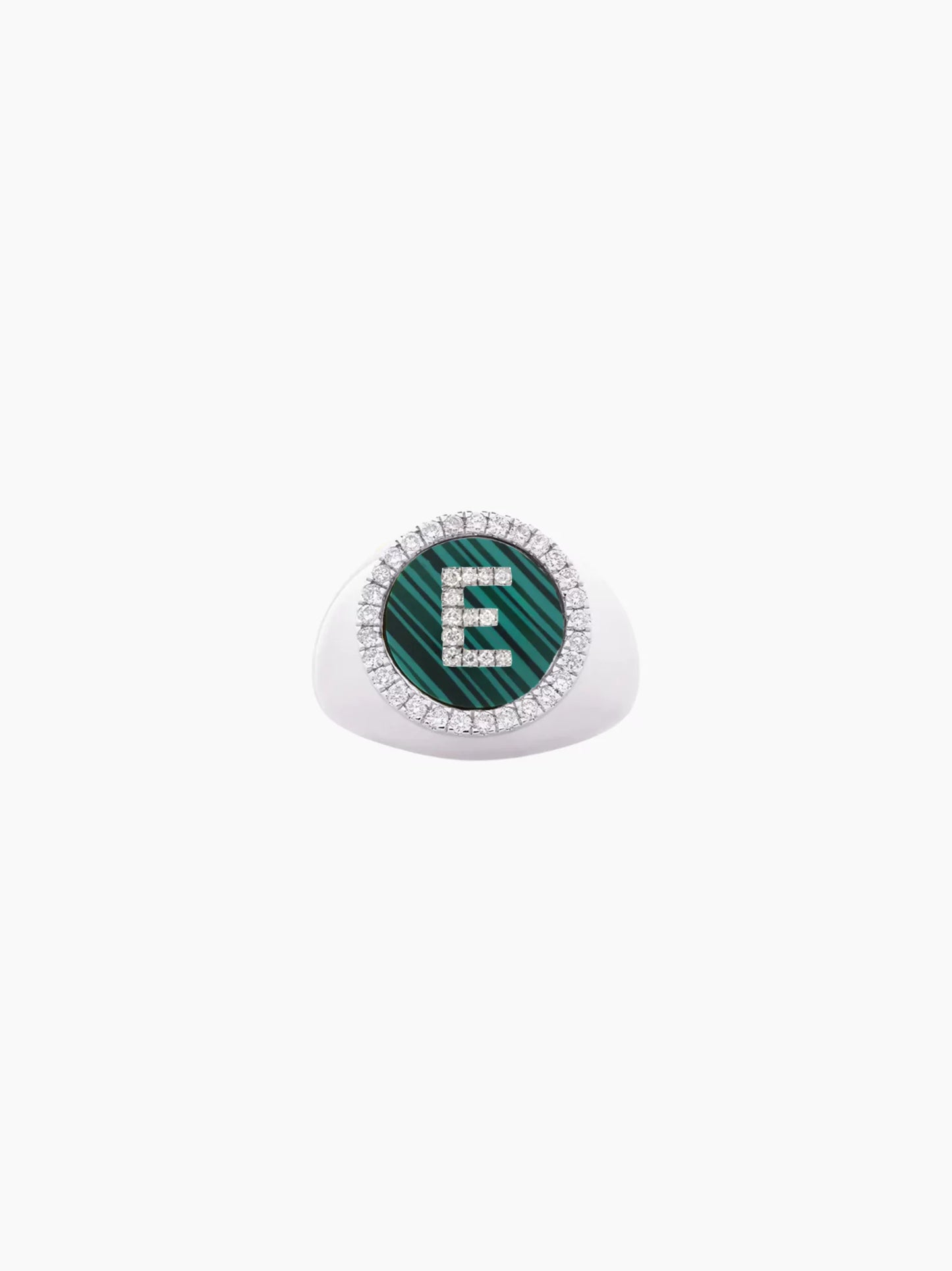 Malachite Letter Signet Ring