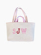 Monogrammed Embroidered Woven Bag